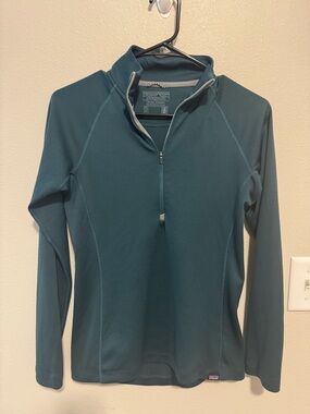 Patagonia Capilene Teal Mid-weight Half-Zip Neck Top Size Small